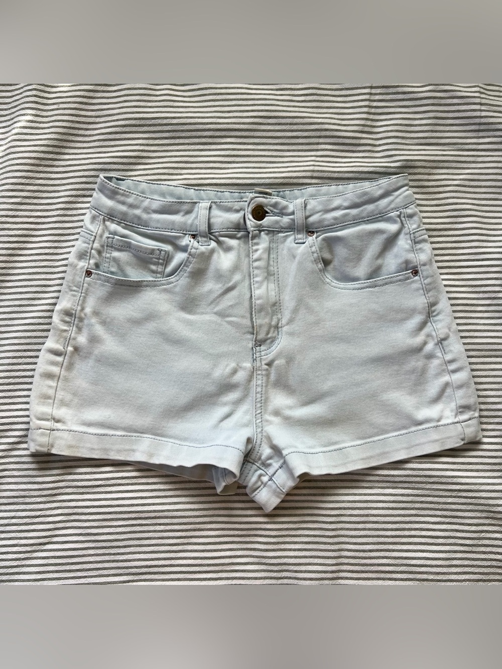 high waisted denim shorts